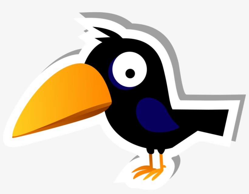 Cute Raven Sticker - Common Raven, transparent png download