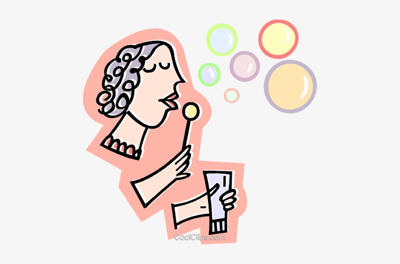 Girl Blowing Bubbles Royalty Free Vector Clip Art Illustration, transparent png download