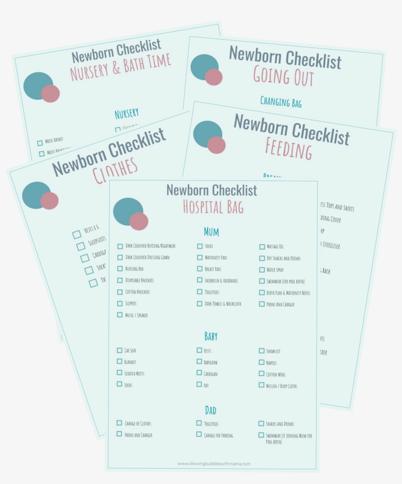 Newborn Essentials Checklist Bundle Printable - Author, transparent png download
