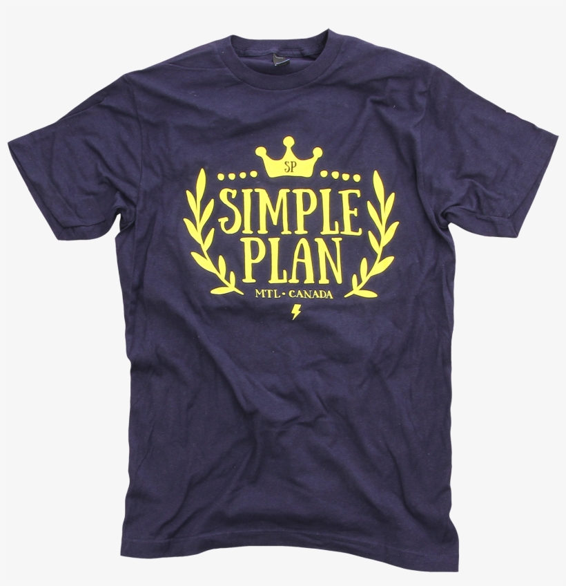 Simple Plan Crown Navy T-shirt - T-shirt, transparent png download