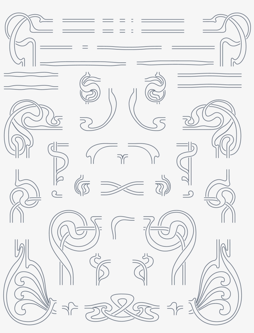 Download Vintage Art Nouveau Art Nouveau 285 Vector - Art Nouveau Pattern Circle, transparent png download