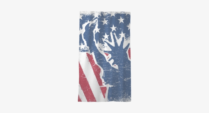 American Flag And Liberty Statue Silhouette Grunge - Statue Of Liberty, transparent png download