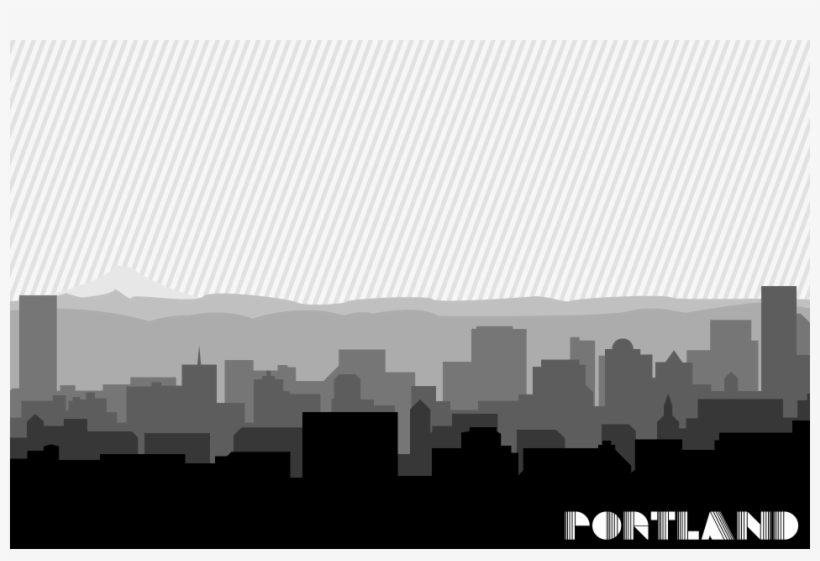 Portland Skyline Vector Art Portland Skyline, Vector - Cityscape, transparent png download