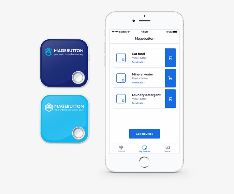 Iphone With An Open Magebutton App Displaying A List - Iphone, transparent png download