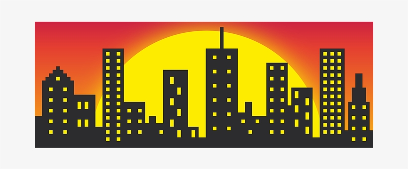 Skyline City Building Sunset Vector Skyscr - Sudoku Skyscrapers - 200 Easy To Medium Puzzles 7x7, transparent png download