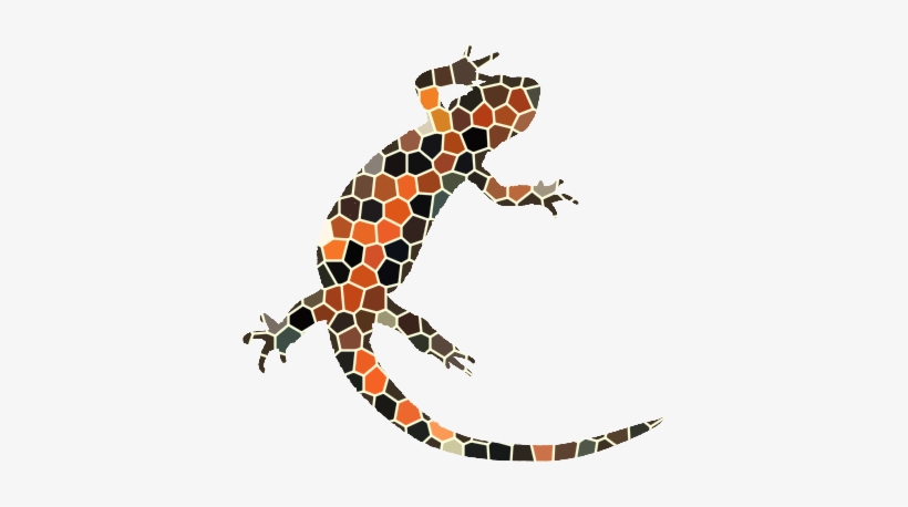 A Mosaic Rendering Of A Firebelly Newt - Fire Belly Newts, transparent png download