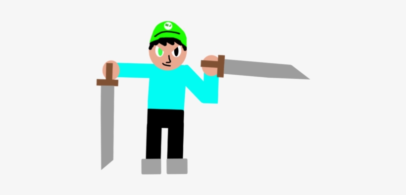 Games Mj With 2 Swords - Cartoon, transparent png download
