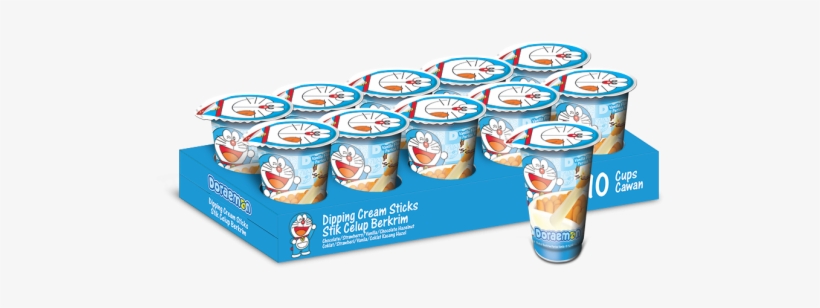 45g X 10 Cups Doraemon Vanilla Cream - Doraemon Strawberry, transparent png download