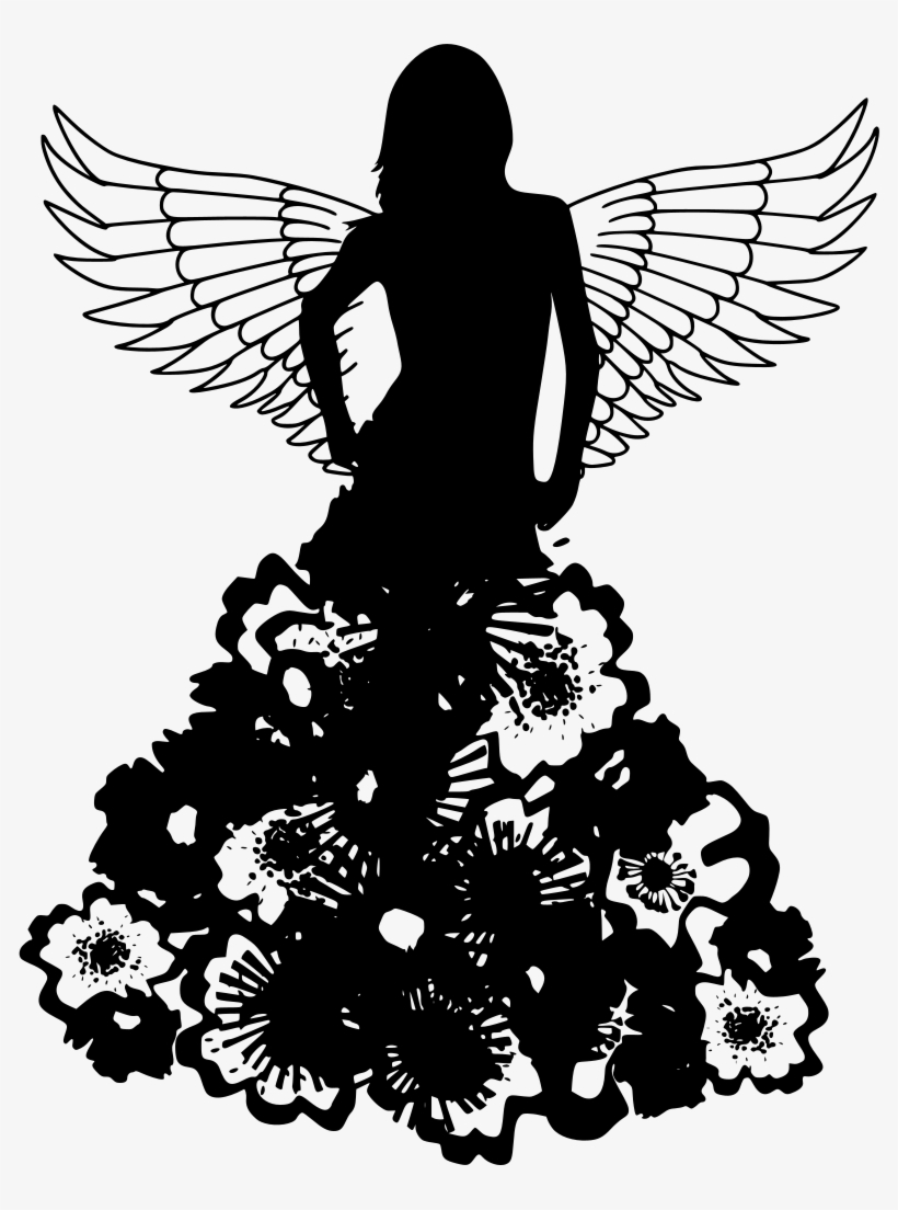 Png Curls For Free - Angel Woman Silhouette, transparent png download