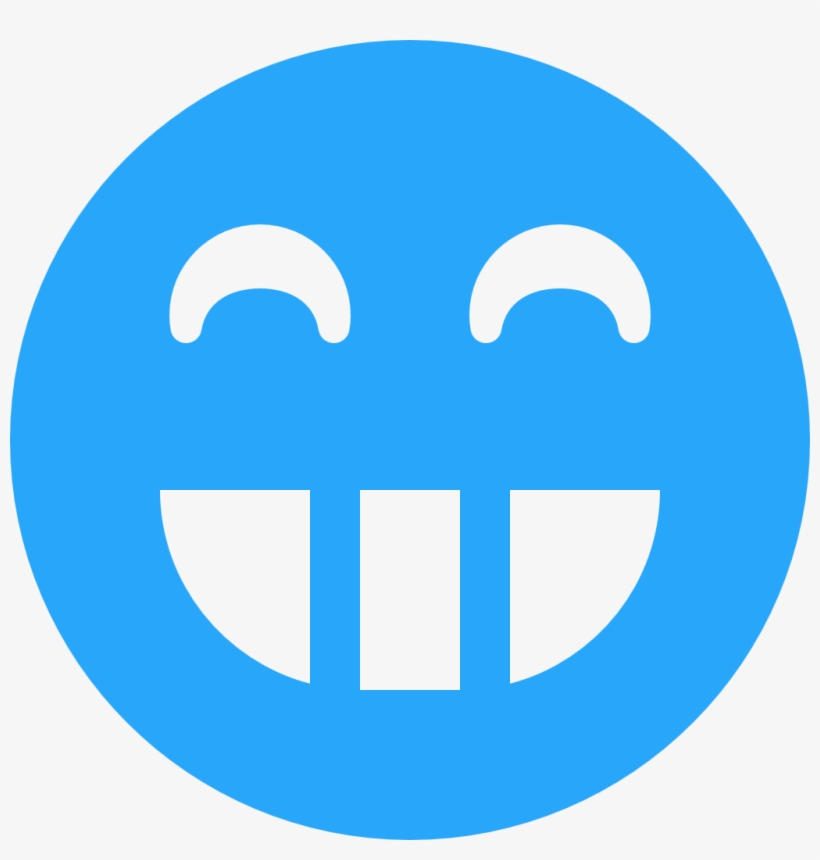 Smile Dark With Teeth Blue 28a7fb - Emoticon, transparent png download