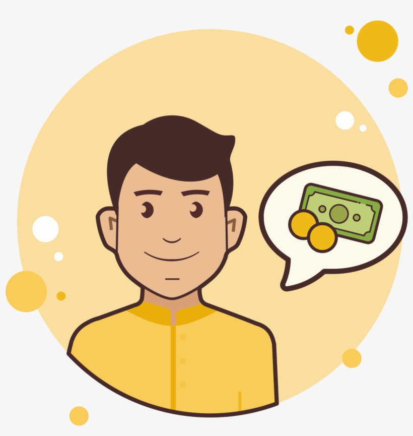 Man In Yellow Shirt Money Icon - Portable Network Graphics, transparent png download