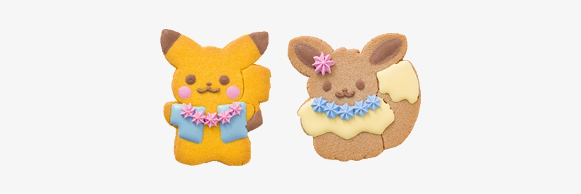 Pikachu And Eevee Icing Cookies From Pokemon's Tropical - Pokemon Tropical Sweets PNG Image ...