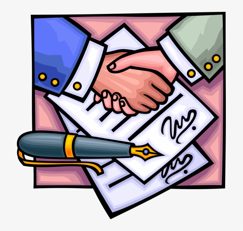Vector Illustration Of Business Handshake Seals The - Primary And Secondary Legislation, transparent png download