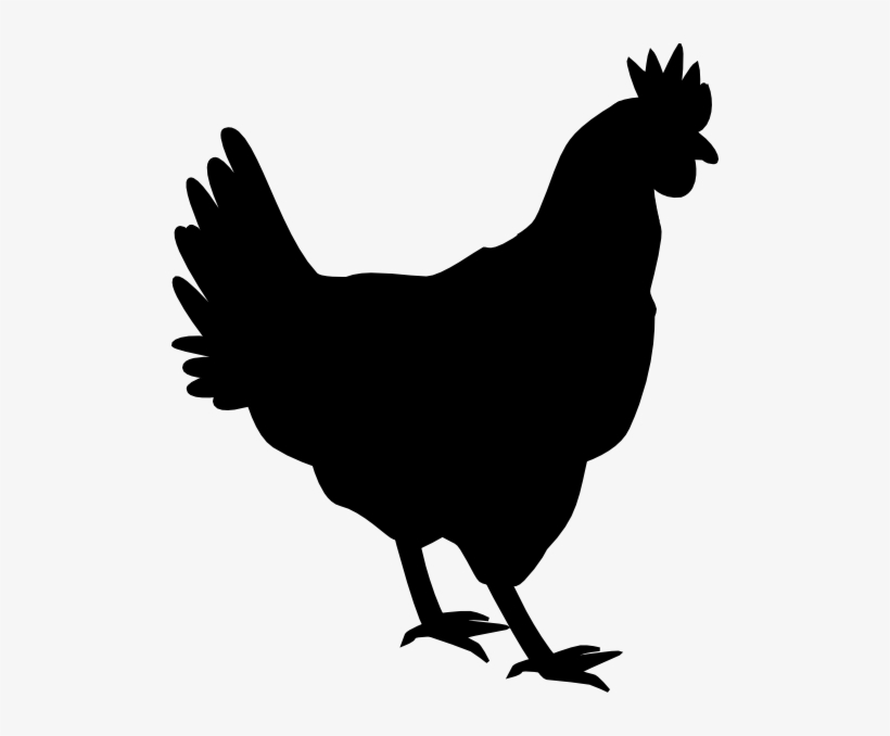 Black Chicken Png - Chicken Silhouette, transparent png download