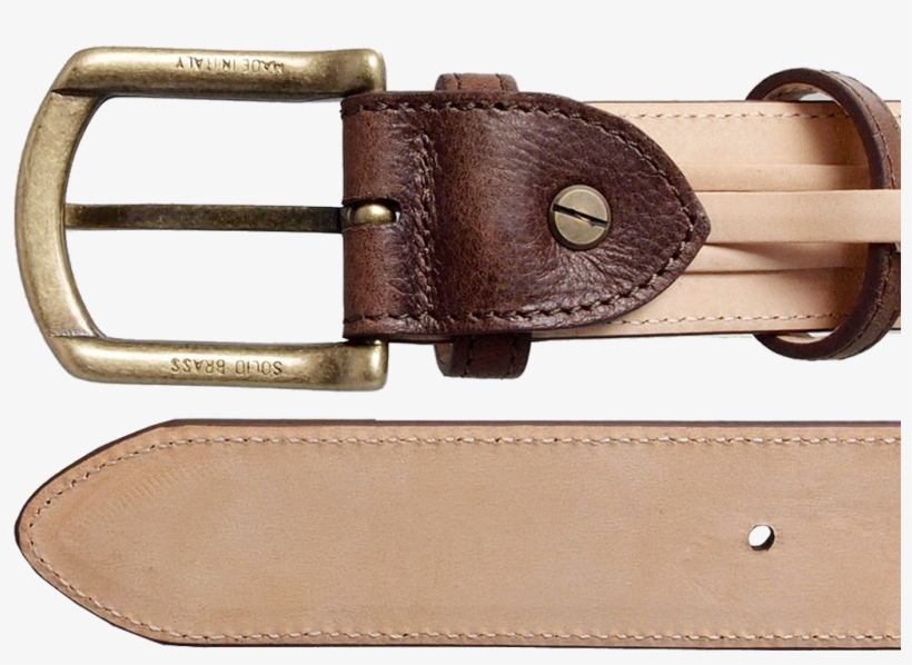 35 Mm Antiquated Full Grain Leather Belt Brown Mens - Belt, transparent png download
