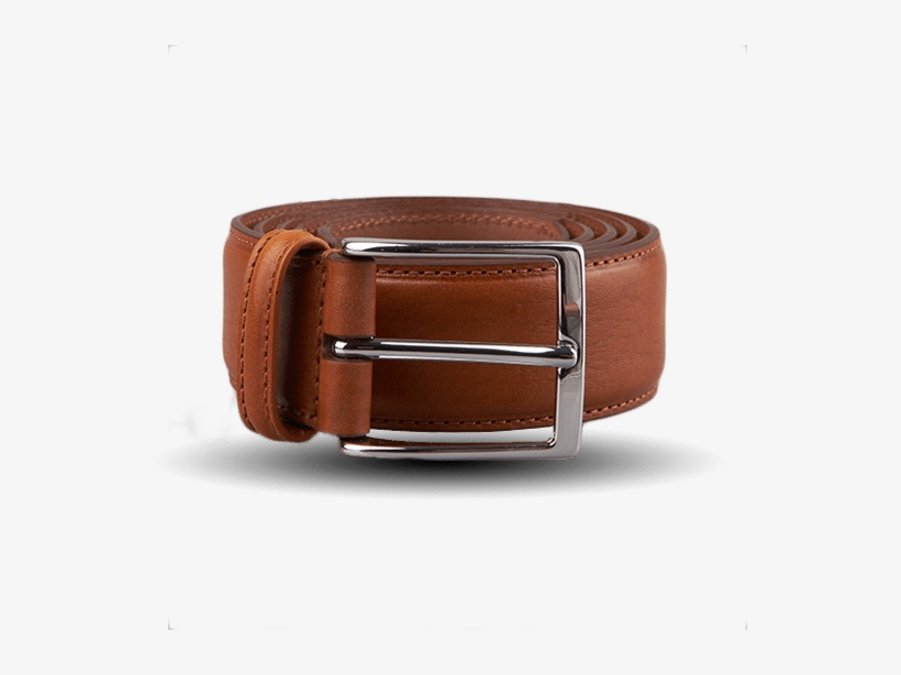 Tan Tumbled Leather Belt - Buckle, transparent png download