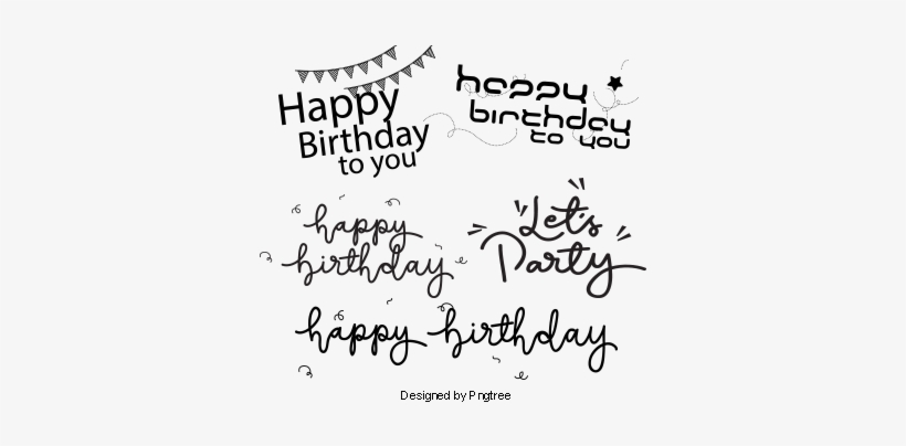 9 Happy Birthday Creative Word, Black, Happy, Birthday - Psd, transparent png download