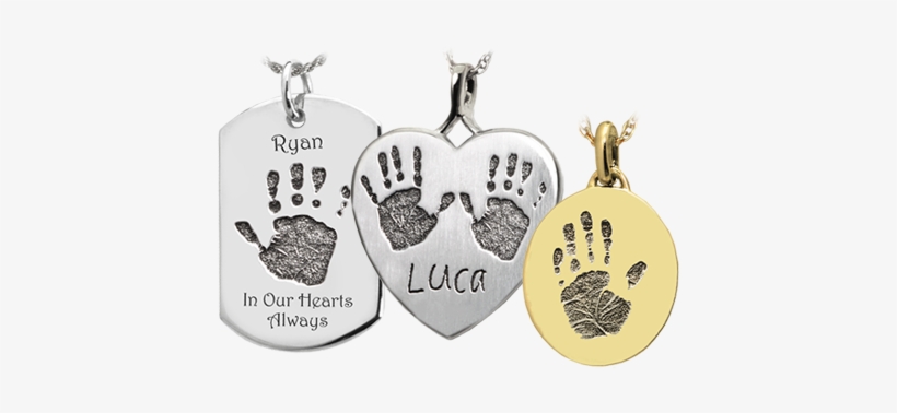 Baby Handprints - Baby Handprint On Dog Tag Keepsake, transparent png download