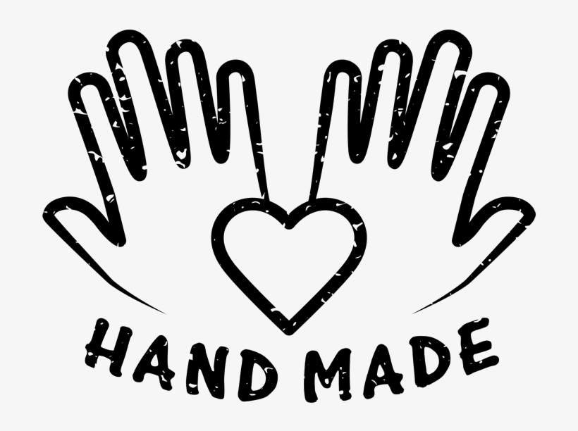 Handmade Rubber Stamp With Handprints - Heart, transparent png download