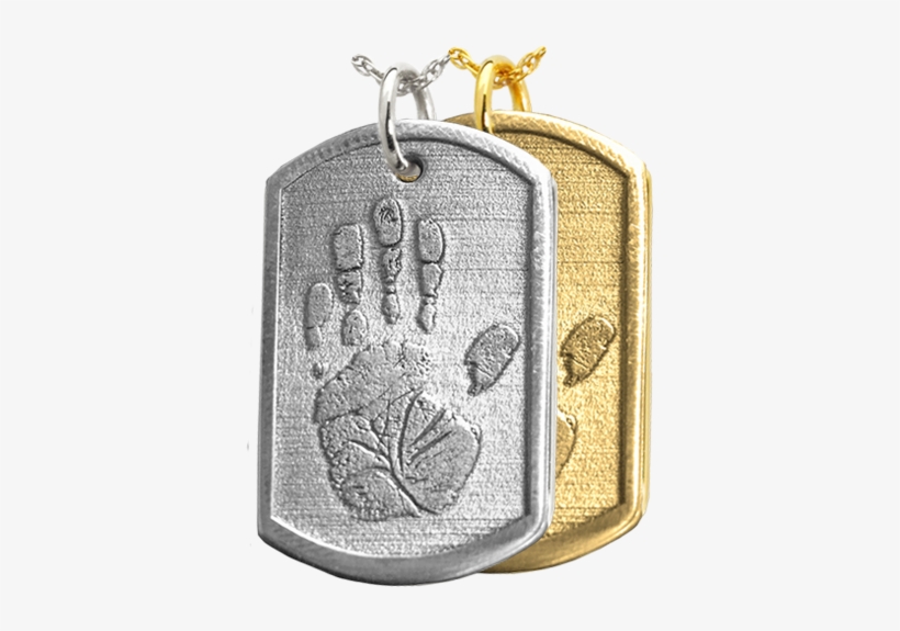 Wholesale 3d Handprint Dog Tag Remembrance In Silver - 3d Handprint Dog Tag Keepsake Jewelry, transparent png download