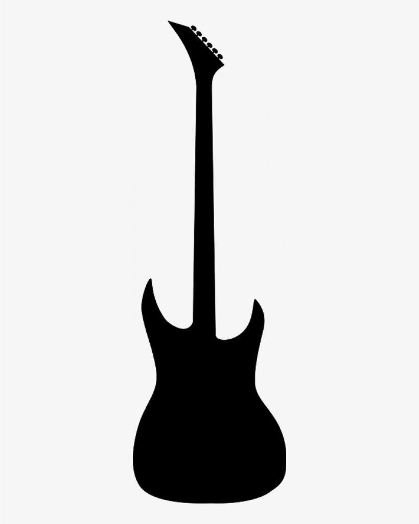 Black And White Guitar Png Download - Bass Guitar Silhouette Png, transparent png download