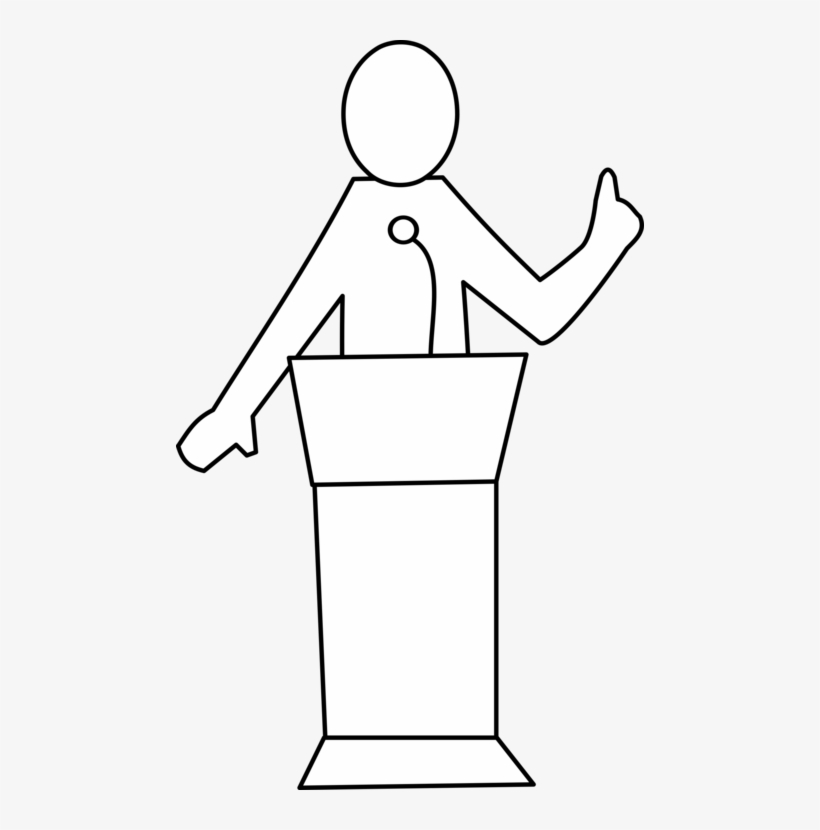 Podium Download Public Speaking Computer Icons - Speaking At A Podium Clipart, transparent png download