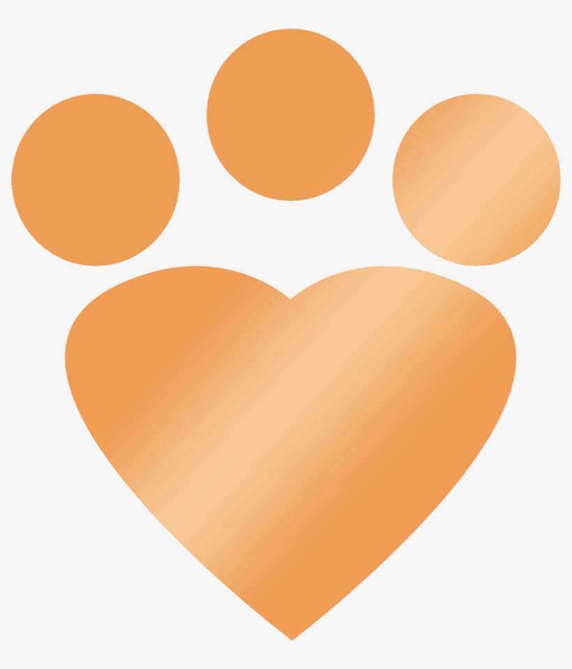 Black Paw Print - Heart, transparent png download