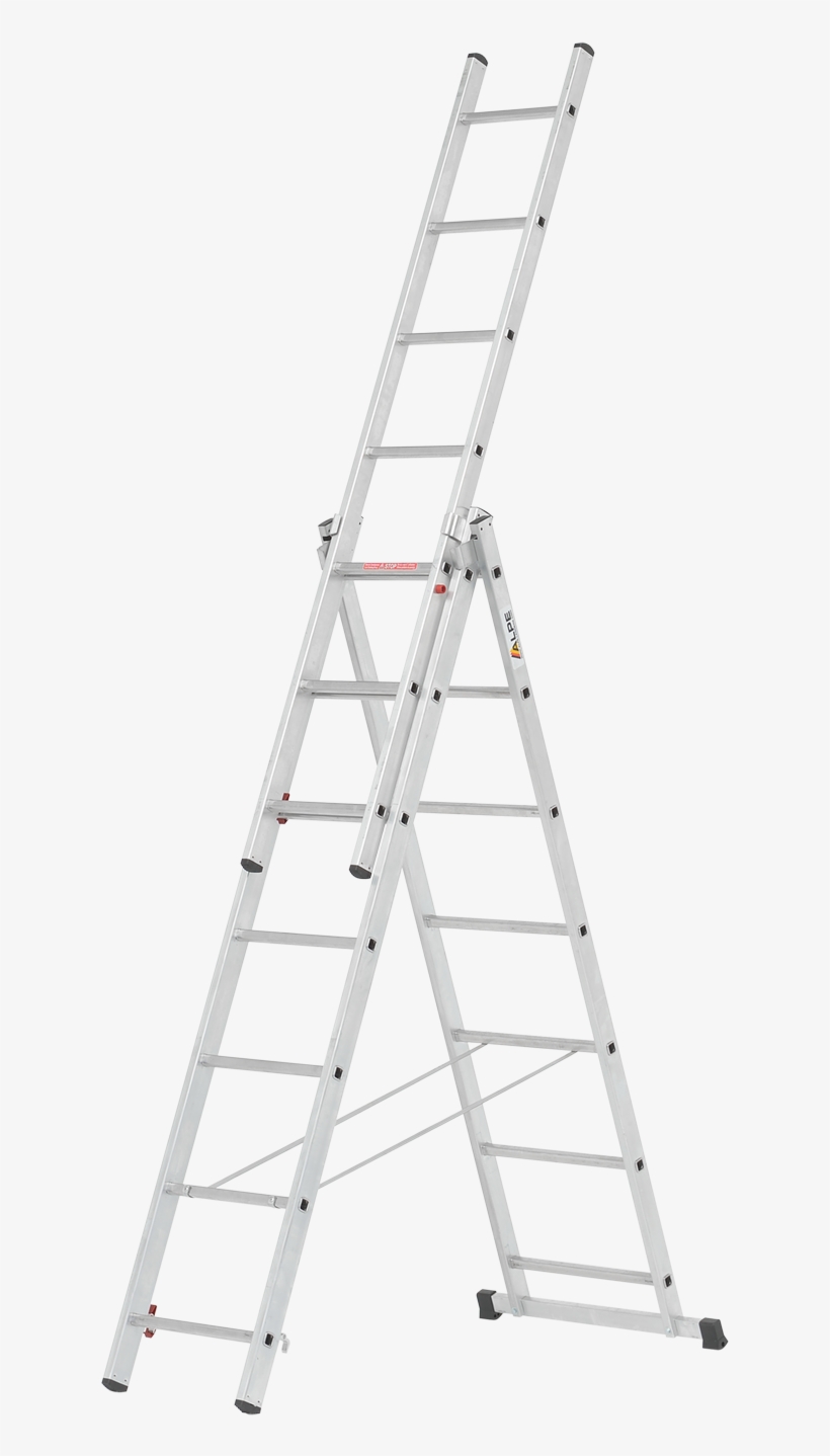 Combination Ladder, Three-section - Aluminium Operating Height (max.): 4.35 M Hailo Profistep, transparent png download