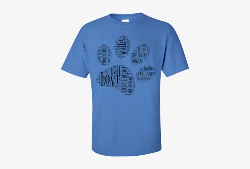 Black Paw Print Word Cloud Ultra Cotton T-shirt - T-shirt, transparent png download