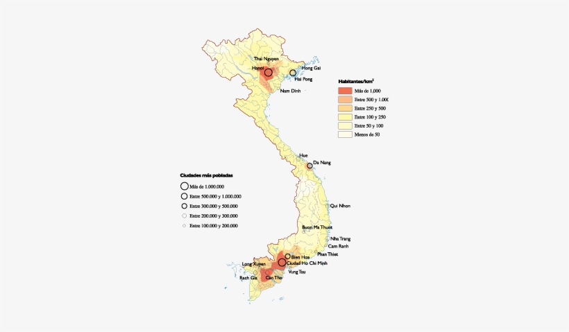 Vietnam Population Map 2015, transparent png download