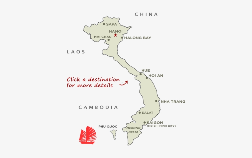 Vietnam Travel Map - Country Vietnam, transparent png download