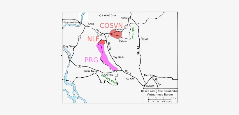 Invasion Of Cambodia Map, transparent png download