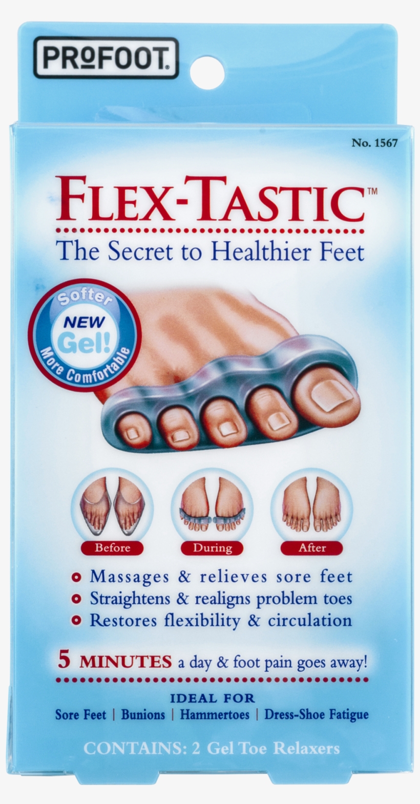 Flex Tastic Flex-tastic Gel Toe Relaxers - 2 Toe Relaxers, transparent png download