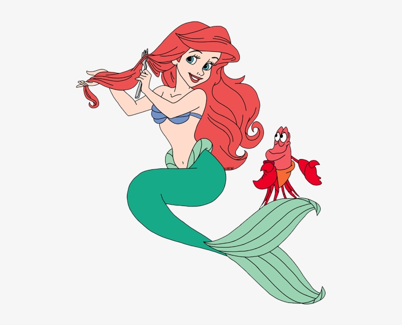 Sebastian Ariel Combing Her Hair, - Sebastian, transparent png download