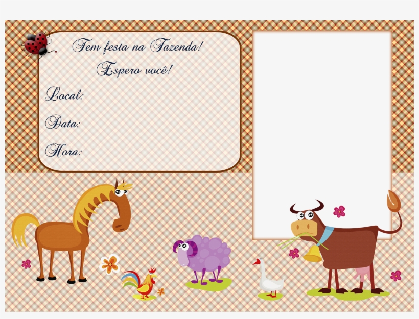 Convite Tema A Fazendinha No Formato Png, Com Espaço - Animal Wall Mural- Round & Round, transparent png download
