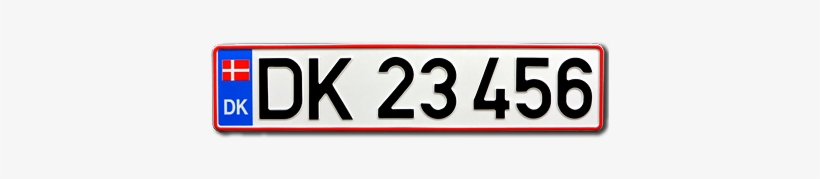 Danish Plate White Reflective With Danish Flag, 503 - Norsk Bil Skilt, transparent png download