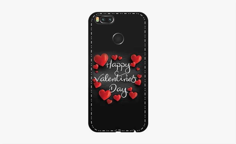 Xiaomi Mi A1 Darkish Black Red Heart Mobile Covers - Mobile Phone Case, transparent png download
