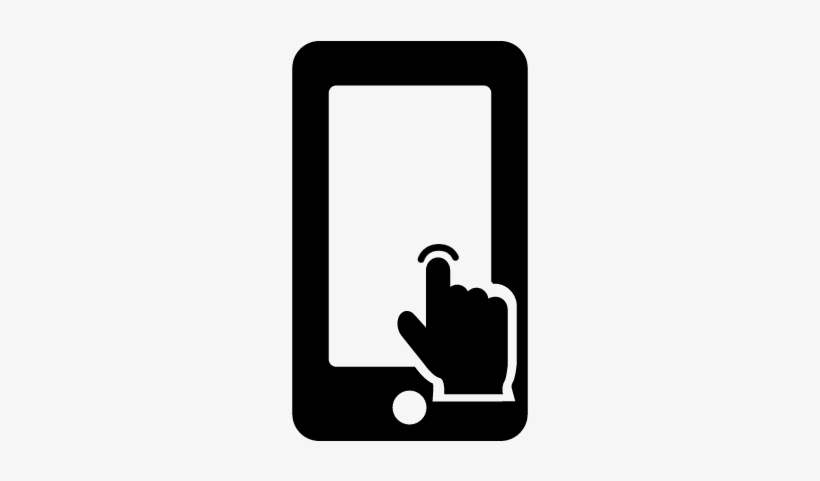 Hand On Phone Touch Screen Vector - Touch Screen Phone Icon, transparent png download
