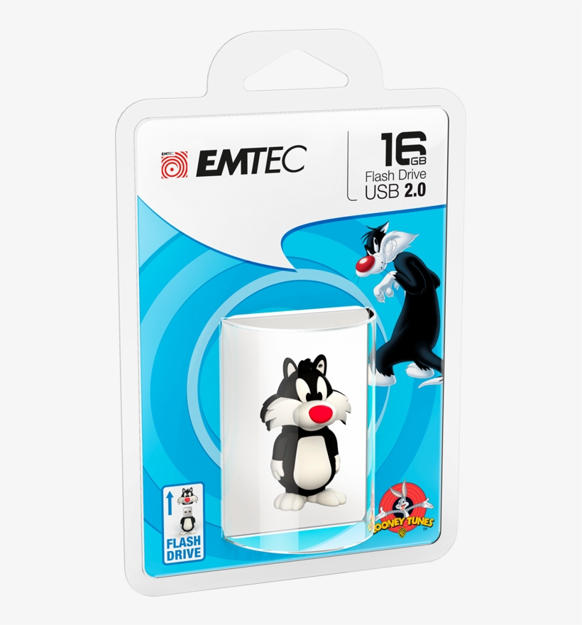 Tweety & Sylvester, Sylvester Cardboard 16gb - Emtec Looney Tunes (marvin), transparent png download