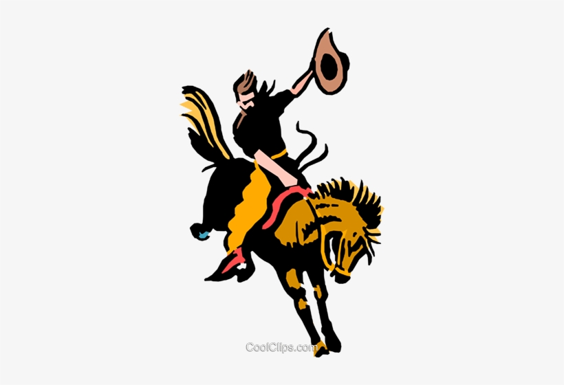 Cowboy Riding A Wild Horse Royalty Free Vector Clip - Wild West, transparent png download