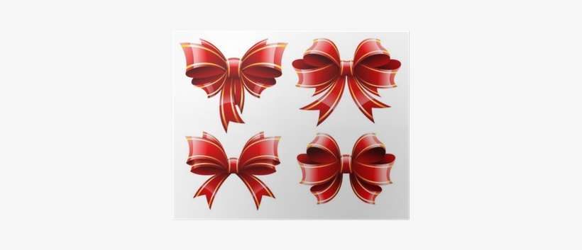 Vector Set Of Beautiful Red Gift Bows - Cái Nơ Png, transparent png download
