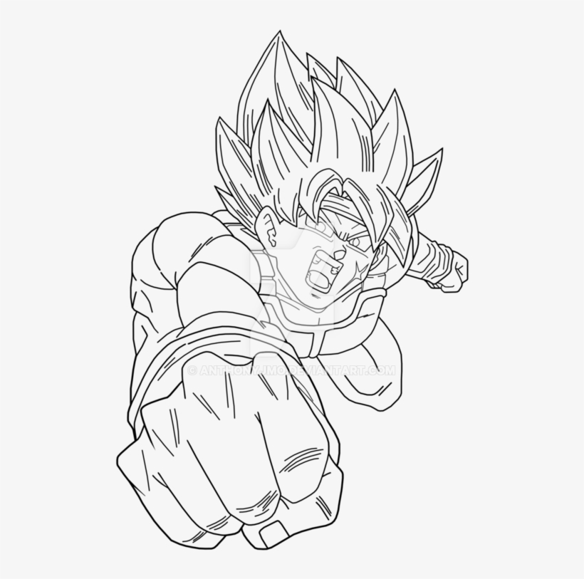 Jpg Royalty Free Library Lineart By Anthonyjmo On - Bardock, transparent png download