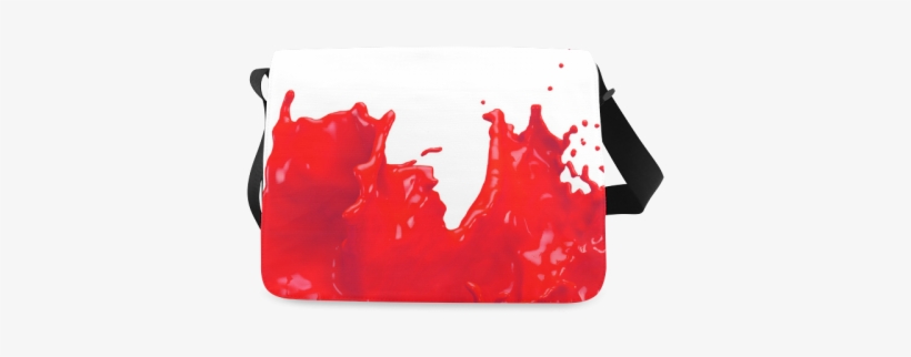 Glossy Red Paint Splash Messenger Bag - Orange Paint Splatter, transparent png download
