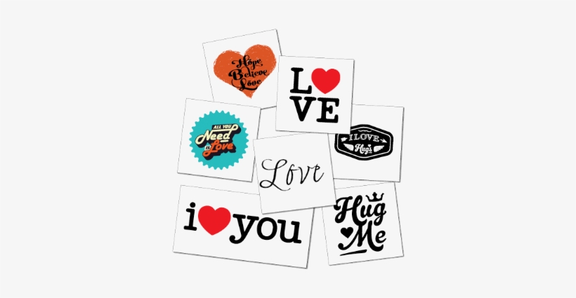 The Love Tattoo Set - Hug Me Quote Vinyl Wall Art, Size Medium, transparent png download