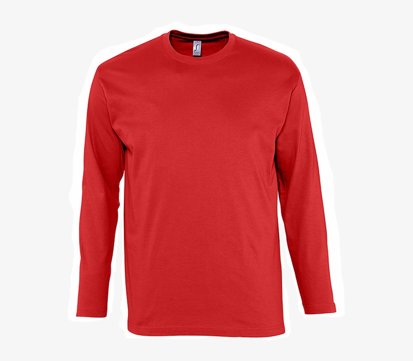 Plain Long Sleeve T-shirt - Plain Red Long Sleeve T Shirts Png, transparent png download