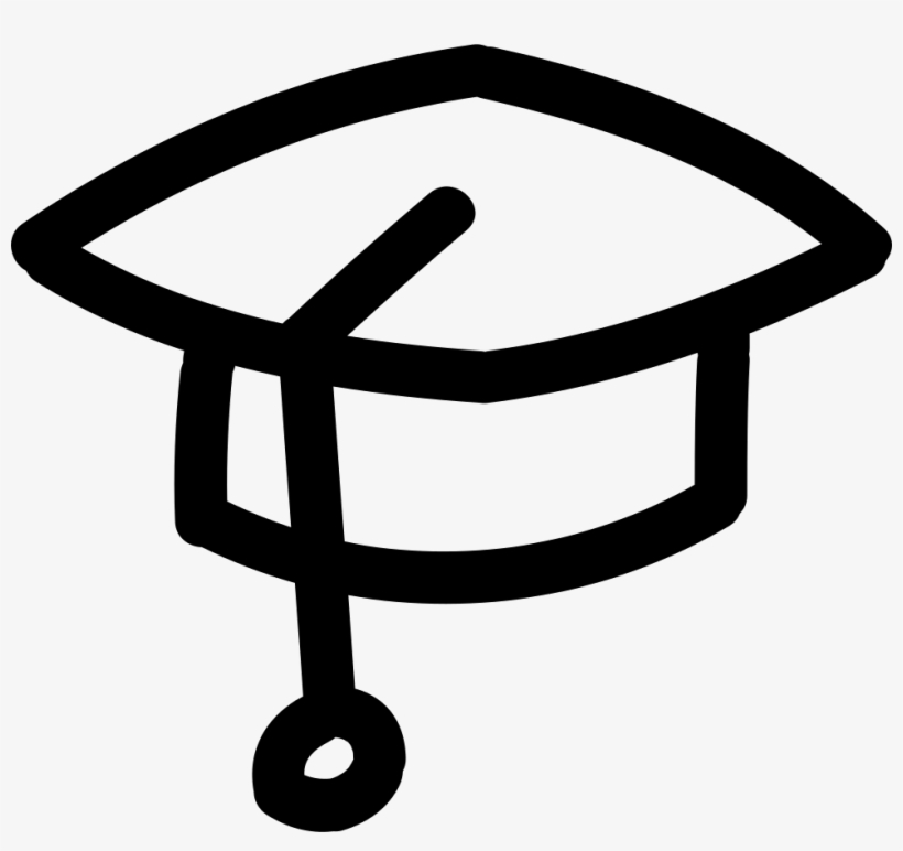 Graduate Hand Drawn Hat Outline Comments - Hand Drawn Graduate Icon, transparent png download