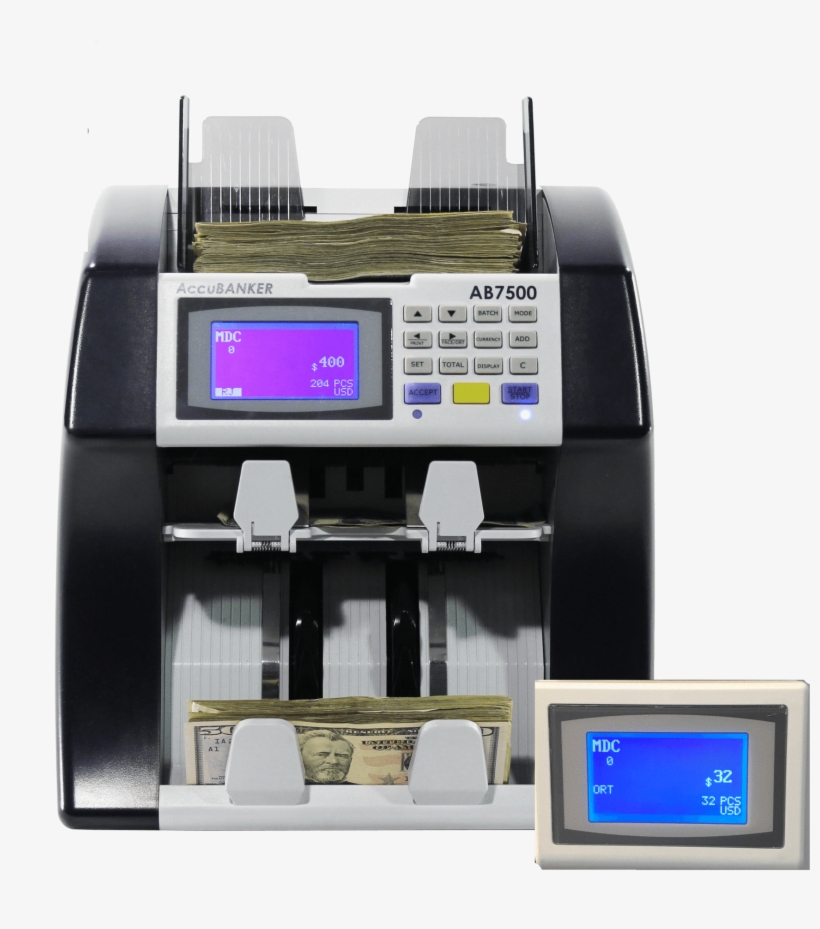 Accubanker Ab7500 Mixed Bill Counter With Panel - Accubanker Ab7500, transparent png download