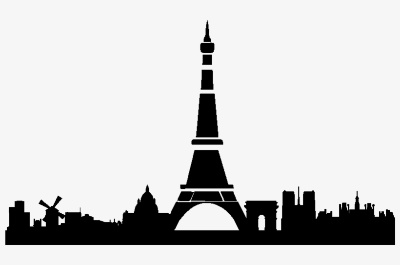 Sticker Skyline Vue Sur Paris Ambiance Sticker Kc7258 - Paris Skyline In Png, transparent png download