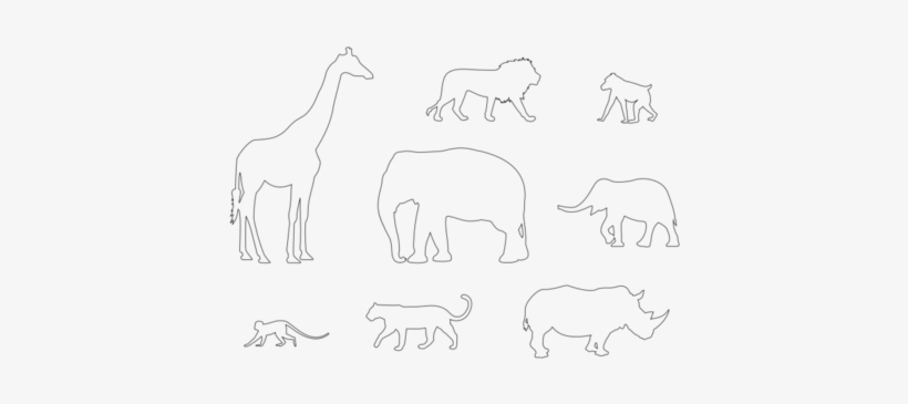 Pc 1000004 Safari Silhouette Set Cut It Out Safari - African Elephant, transparent png download
