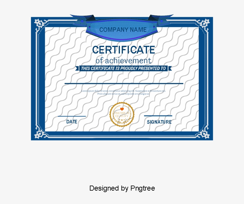 Vector Blue Border Certificate, Blue Border Certificate, - Azul, transparent png download